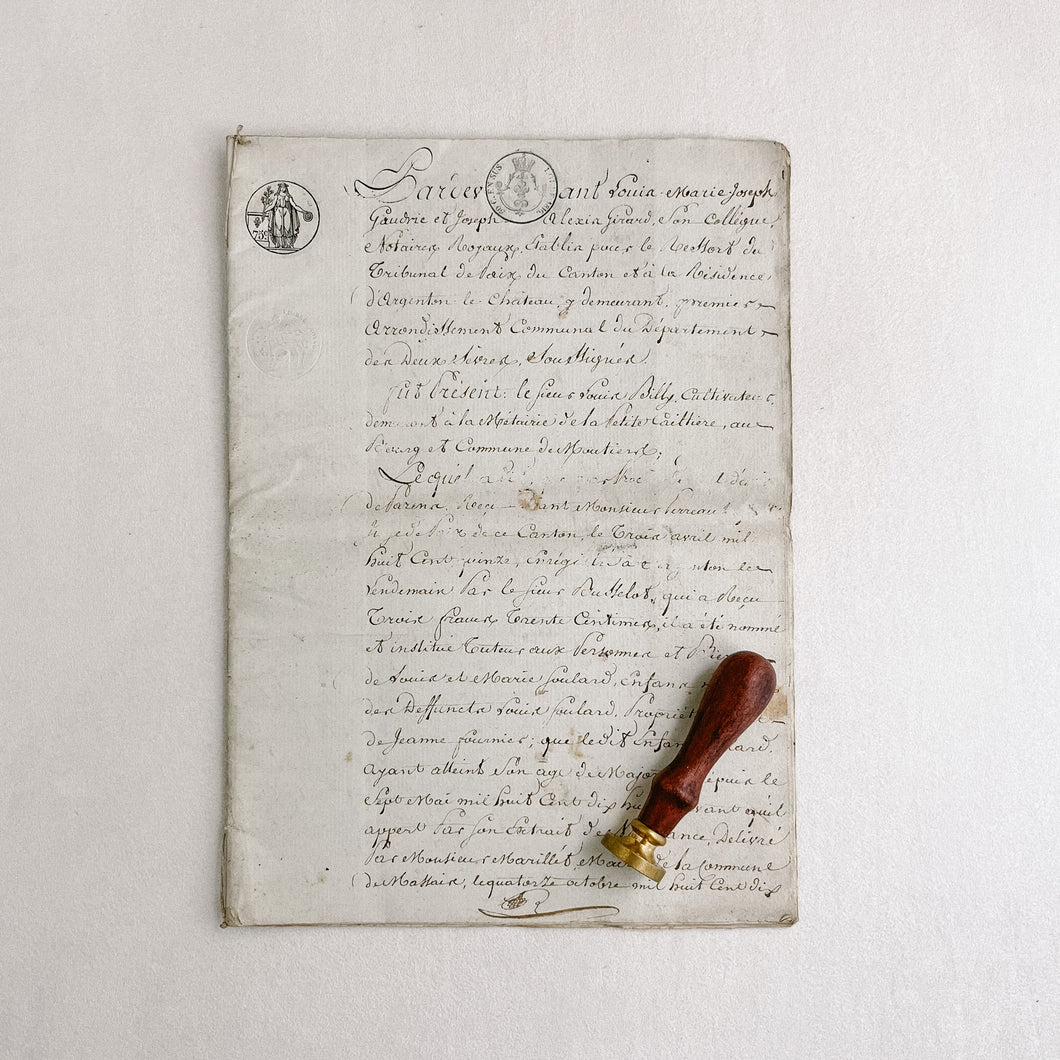 Antique French Document