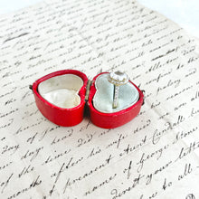 Load image into Gallery viewer, Antique Red Heart Ring Box | Vintage Engagement Ring Box | Romantic Proposal Keepsake
