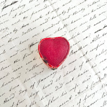 Load image into Gallery viewer, Antique Red Heart Ring Box | Vintage Engagement Ring Box | Romantic Proposal Keepsake
