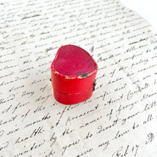 Load image into Gallery viewer, Antique Red Heart Ring Box | Vintage Engagement Ring Box | Romantic Proposal Keepsake
