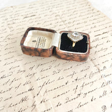 Load image into Gallery viewer, Antique Square Tortoise Ring Box | Vintage Engagement Ring Box | Romantic Proposal Keepsake

