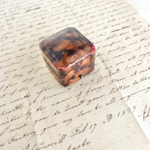 Load image into Gallery viewer, Antique Square Tortoise Ring Box | Vintage Engagement Ring Box | Romantic Proposal Keepsake
