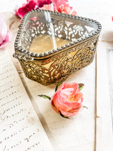 Load image into Gallery viewer, Antique Gold Floral Filigree Trinket Box
