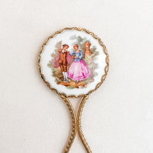 Load image into Gallery viewer, Small Vintage Gold Hand Mirror
