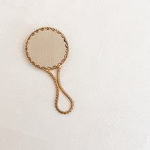 Load image into Gallery viewer, Small Vintage Gold Hand Mirror
