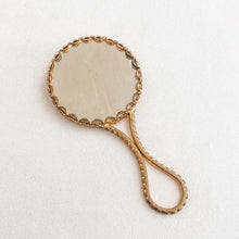Load image into Gallery viewer, Small Vintage Gold Hand Mirror
