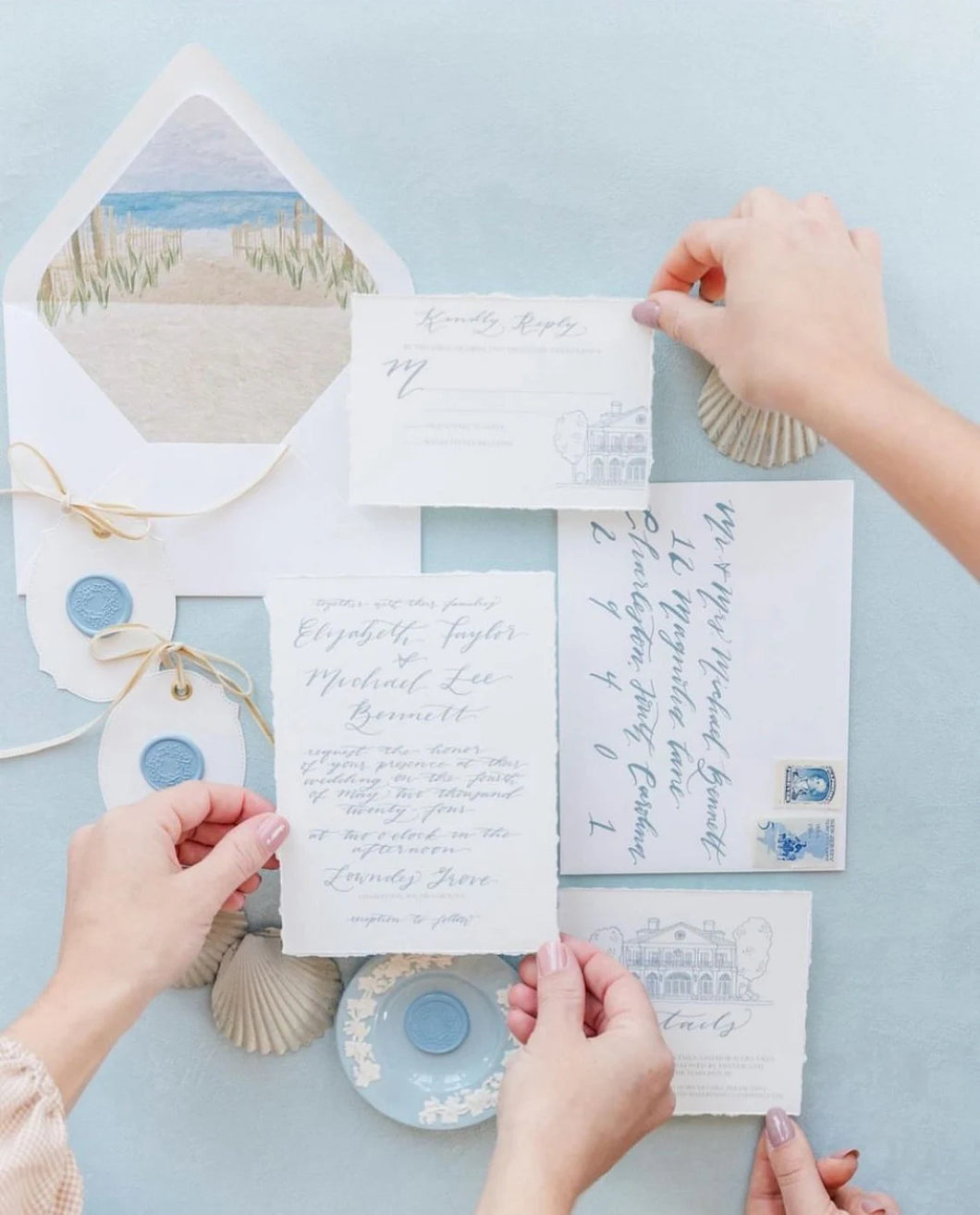 French Blue Suede | Rollable Double Sided Flat Lay Styling Mat for Photographer
