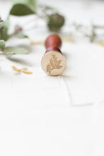 Load image into Gallery viewer, Wooden Wax Seal Stamp with Botanical Design
