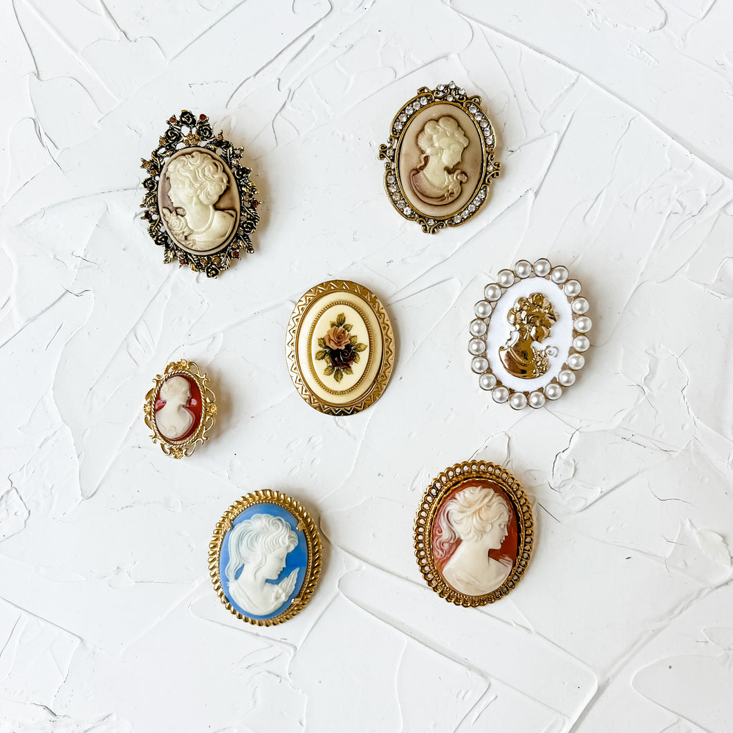 Vintage Style Cameo Brooch and Pendants