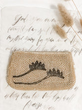 Load image into Gallery viewer, Champagne Beaded Antique Clutch for Bride Wedding or Flat Lay Prop
