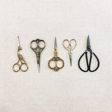 Load image into Gallery viewer, Vintage Gold Scissors Antique Photography Styling Prop
