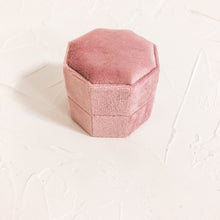 Load image into Gallery viewer, Pink Double Velvet Ring Box for Wedding Flat Lays Photography Styling Kit
